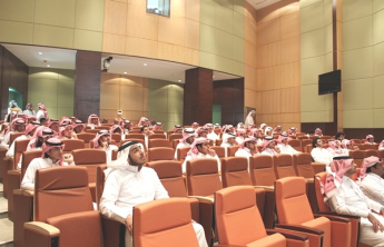 Introductory meeting for new students at the College of Science and Human Studies in Al-Kharj in the first semester of the academic year 1434/1435 AH